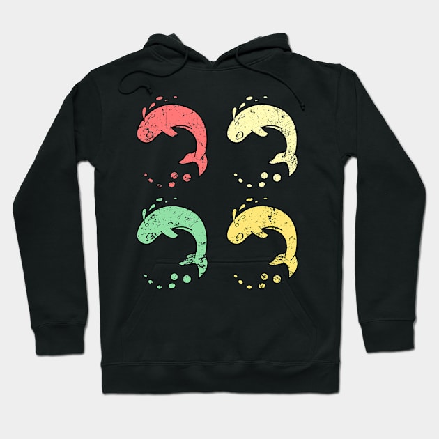 4 Vintage Retro Whales Hoodie by KawaiiForYou